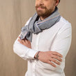 Load image into Gallery viewer, Plain Nomad Scarf in navy linen silk