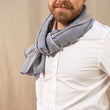 Load image into Gallery viewer, Plain Nomad Scarf in navy linen silk