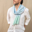 Load image into Gallery viewer, Chèche en coton et soie Gaufrette ciel homme