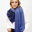 Load image into Gallery viewer, Echarpe Harmonie en soie cachemire bleu orage