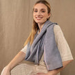 Load image into Gallery viewer, Echarpe en lin et soie Nomade marine femme