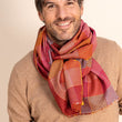 Charger l'image dans la galerie, Echarpe Patchwork en soie laine rouille