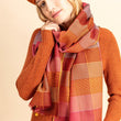 Charger l'image dans la galerie, Echarpe Patchwork en soie laine rouille