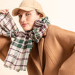 Charger l'image dans la galerie, Echarpe Tartan en soie laine vert