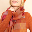 Charger l'image dans la galerie, Echarpe Patchwork en soie laine rouille