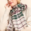 Charger l'image dans la galerie, Echarpe Tartan en soie laine vert
