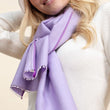 Charger l'image dans la galerie, Echarpe Nomade Unie en soie laine cachemire lilas