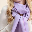 Charger l'image dans la galerie, Echarpe Nomade Unie en soie laine cachemire lilas
