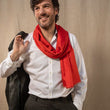 Charger l'image dans la galerie, Grand foulard en soie rouge vermillon H