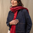 Charger l'image dans la galerie, Grand foulard en soie bordeaux