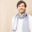 Charger l'image dans la galerie, Foulard en soie mini pointillé gris