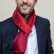 Charger l'image dans la galerie, Petit foulard Bicolore en soie burgundy