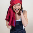 Charger l'image dans la galerie, Petit foulard Bicolore en soie burgundy