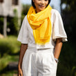 Load image into Gallery viewer, Cheche Noah en soie coton jaune