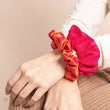 Load image into Gallery viewer, Chouchous en soie - lot de 2 GF - uni fushia - krama fushia