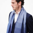 Load image into Gallery viewer, Echarpe Harmonie en soie cachemire bleu orage