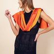 Charger l'image dans la galerie, Petit foulard Bicolore en soie mandarine