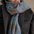 Load image into Gallery viewer, Echarpe Patchwork en soie laine teal