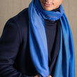 Load image into Gallery viewer, Echarpe Quatuor en soie laine bleu