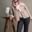 Charger l'image dans la galerie, Echarpe Vichy en soie laine rose
