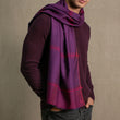 Charger l'image dans la galerie, Echarpe William en soie laine prune
