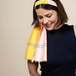 Load image into Gallery viewer, Foulard Filo en soie jaune-nude