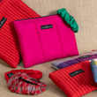 Charger l'image dans la galerie, Pochette Doudoune en soie rouge