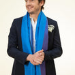 Load image into Gallery viewer, Petit foulard Bicolore en soie bleu klein