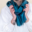 Load image into Gallery viewer, Petit foulard Bicolore en soie teal