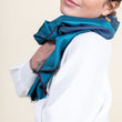 Load image into Gallery viewer, Petit foulard Bicolore en soie teal