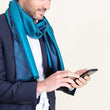 Charger l'image dans la galerie, Petit foulard Bicolore en soie teal