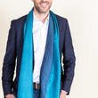 Charger l'image dans la galerie, Petit foulard Bicolore en soie teal