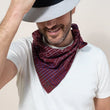 Charger l'image dans la galerie, Foulard Quadrille en soie coton burgundy