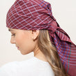 Load image into Gallery viewer, Foulard Quadrille en soie coton burgundy
