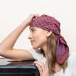 Load image into Gallery viewer, Foulard Quadrille en soie coton burgundy