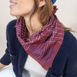 Load image into Gallery viewer, Foulard Quadrille en soie coton burgundy