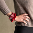 Charger l'image dans la galerie, Pack 2 small chouchous en soie krama rouge-uni rouge