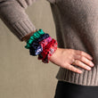 Charger l'image dans la galerie, Pack 2 small chouchous en soie krama rouge-uni rouge
