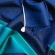 Charger l'image dans la galerie, Petit foulard Bicolore en soie marine vert