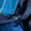 Load image into Gallery viewer, Colorblock scarf in blue silk wool