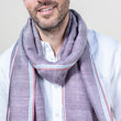 Load image into Gallery viewer, Nomade Plain scarf in plum silk linen