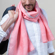 Load image into Gallery viewer, Nomade Plain scarf in pink silk linen