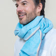 Load image into Gallery viewer, Nomade Plain scarf in aqua silk linen