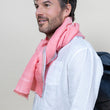Load image into Gallery viewer, Nomade Plain scarf in pink silk linen