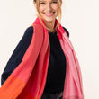 Load image into Gallery viewer, Colorblock scarf in pink wool silk