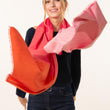 Load image into Gallery viewer, Colorblock scarf in pink wool silk