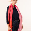 Load image into Gallery viewer, Colorblock scarf in pink wool silk