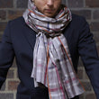 Charger l'image dans la galerie, Grand foulard en soie Beige Burgundy -Tweedy