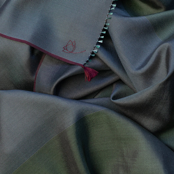 Petit foulard Twin en soie kaki homme