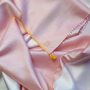 Petit foulard Twin en soie pêche femme